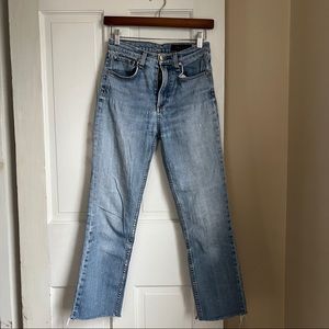 Rag + Bone denim, size 25, raw hem